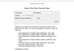 Ohio Death Certificate Index