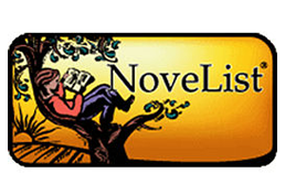 NoveList logo. A person sitting in a tree reading a book.